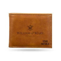 Brown William & Mary Tribe Personalized Billfold Wallet