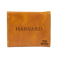 Brown Harvard Crimson Personalized Trifold Wallet