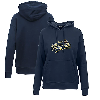 Women's Levelwear Navy Denver Nuggets Adorn Retro Pullover Hoodie