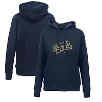 Women's Levelwear Navy Denver Nuggets Adorn Retro Pullover Hoodie