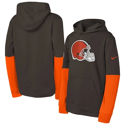 Youth Nike  Brown Cleveland Browns  Club Pullover Hoodie