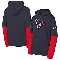 Youth Nike  Navy Houston Texans Club Pullover Hoodie