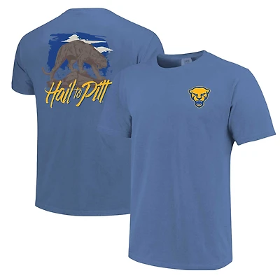 Unisex Blue Pitt Panthers Hyper Local Panther Statue Skyline T-Shirt
