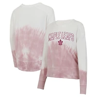 Women's Concepts Sport Pink/White Toronto Maple Leafs Orchard Tie-Dye Long Sleeve Top