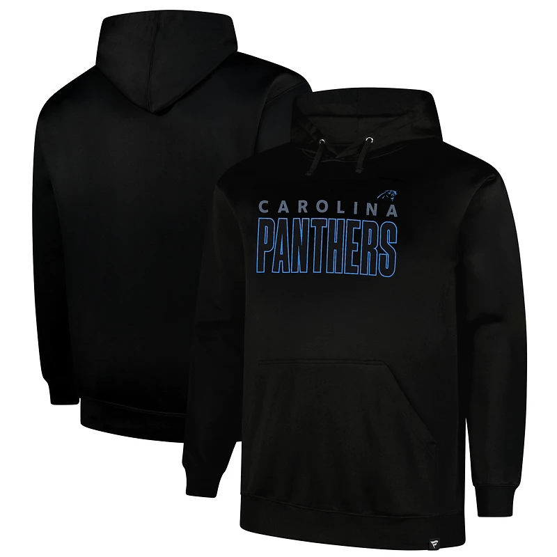 Men's Fanatics Black Carolina Panthers Big & Tall Fleece Pullover Hoodie