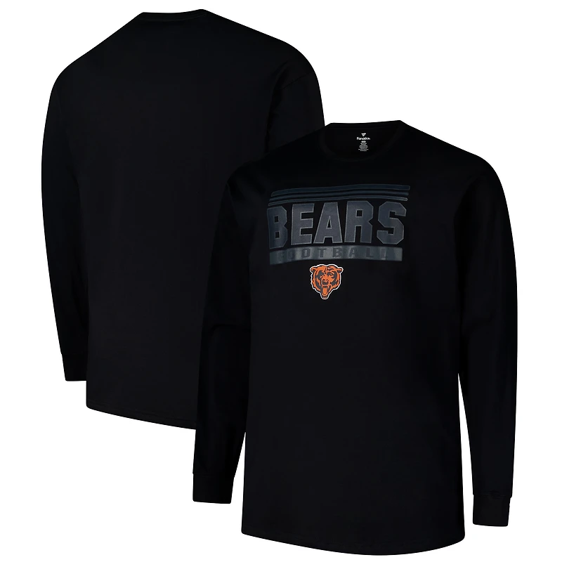 Men's Profile  Black Chicago Bears Big & Tall Pop Long Sleeve T-Shirt