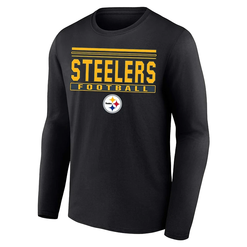 Men's Profile Black Pittsburgh Steelers Big & Tall Pop Long Sleeve T-Shirt