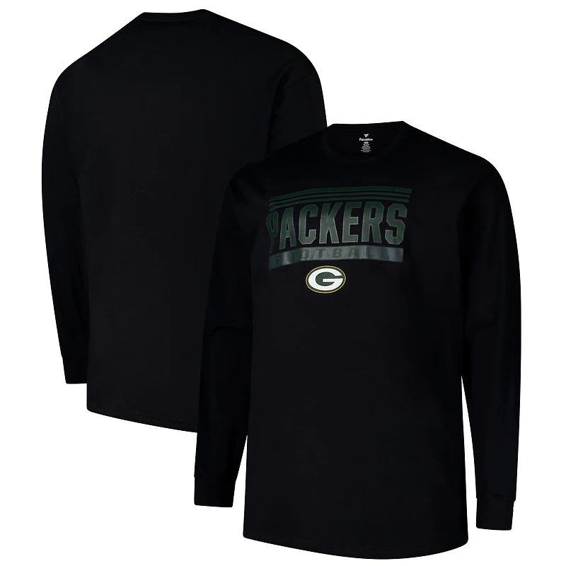 Men's Profile Black Green Bay Packers Big & Tall Pop Long Sleeve T-Shirt