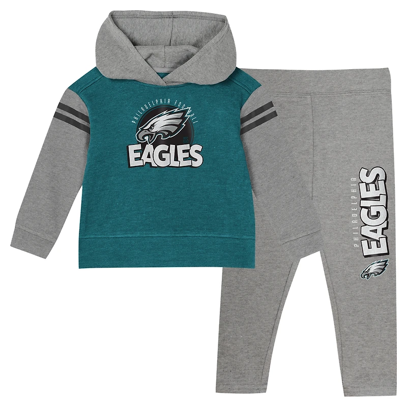 Toddler Philadelphia Eagles Club House Long Sleeve Hoodie Top and Leggings Two-Piece Set