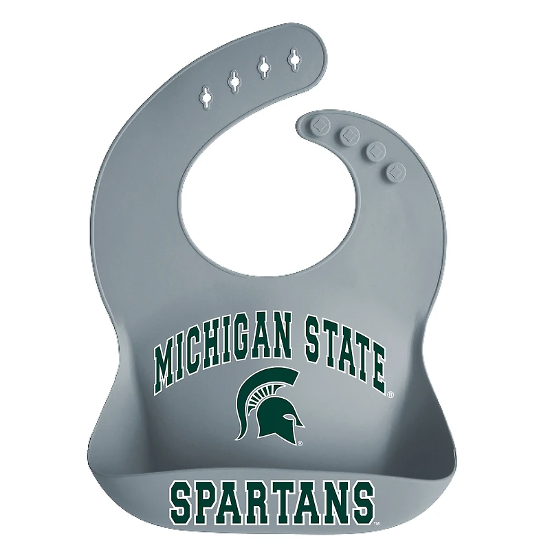 Infant Garb Michigan State Spartans Silicone Crumb Catcher Bib