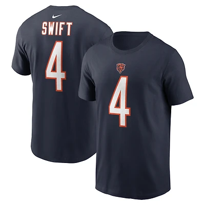 Men's Nike D'Andre Swift Navy Chicago Bears Player Name & Number T-Shirt