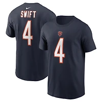 Men's Nike D'Andre Swift Navy Chicago Bears Player Name & Number T-Shirt