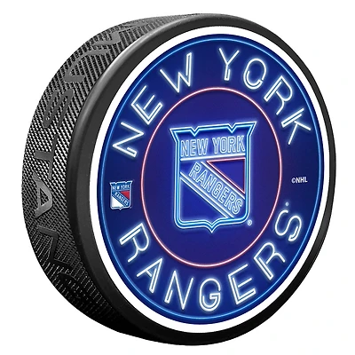 New York Rangers Neon Replicated Puck