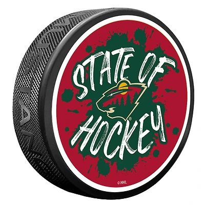 Minnesota Wild Slogan Hockey Puck