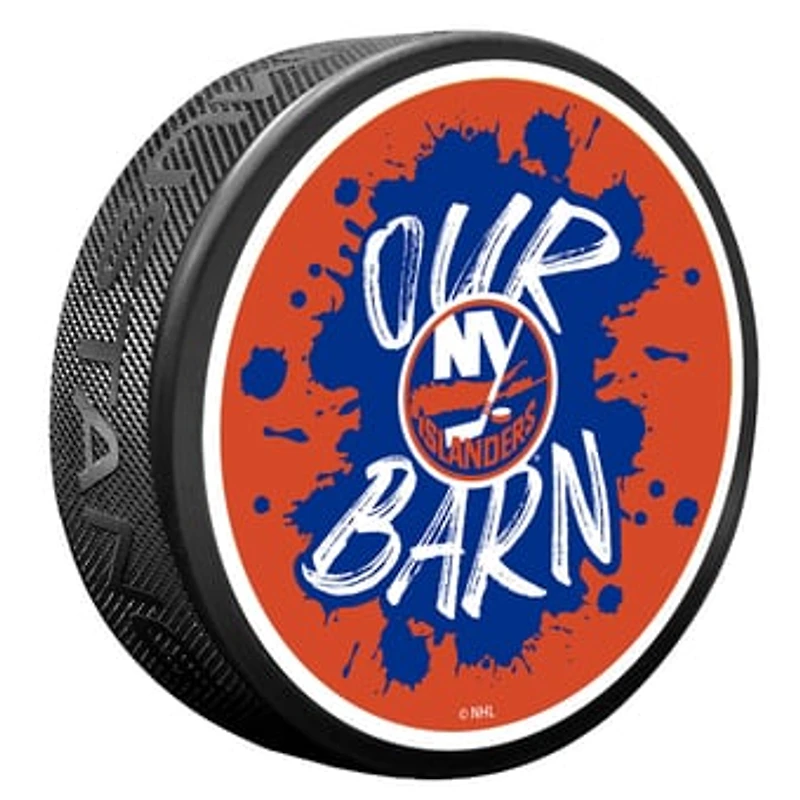 New York Islanders Slogan Hockey Puck