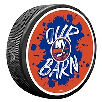 New York Islanders Slogan Hockey Puck