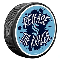 Seattle Kraken Slogan Hockey Puck