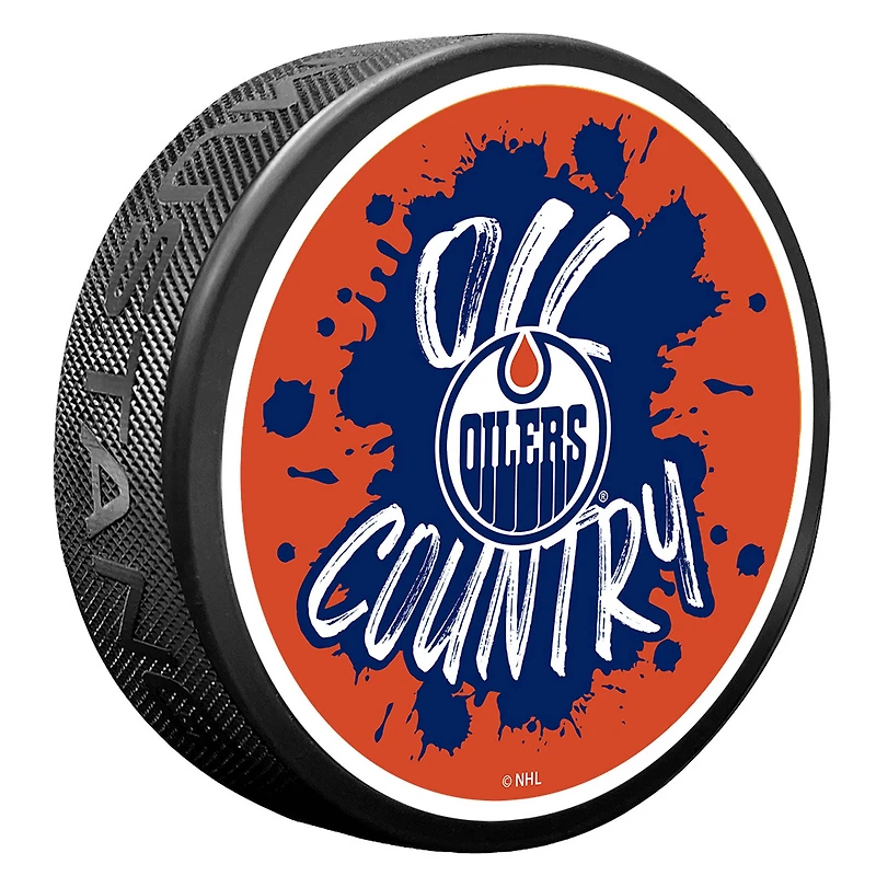 Edmonton Oilers Slogan Hockey Puck