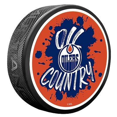 Edmonton Oilers Slogan Hockey Puck