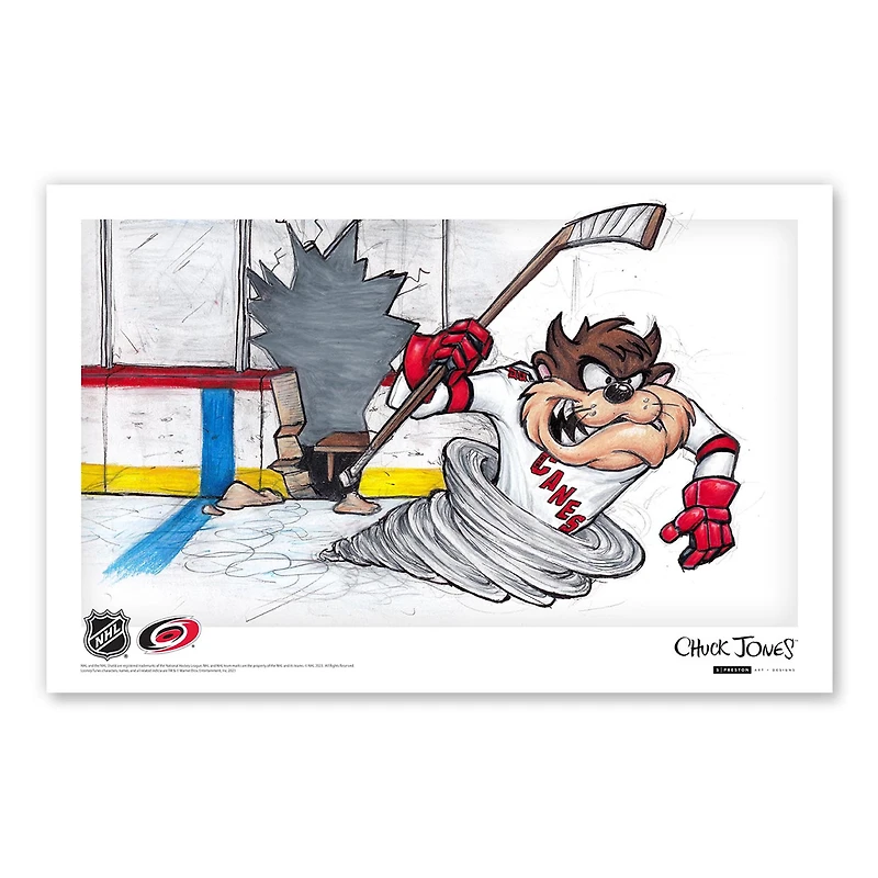 Tasmanian Devil Carolina Hurricanes 11" x 17" Looney Tunes Poster Print