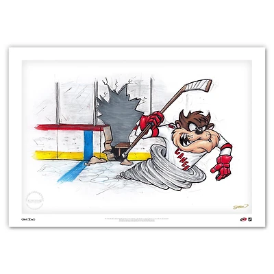 Tasmanian Devil Carolina Hurricanes 14" x 20" Looney Tunes Fine Art Print - Limited Edition