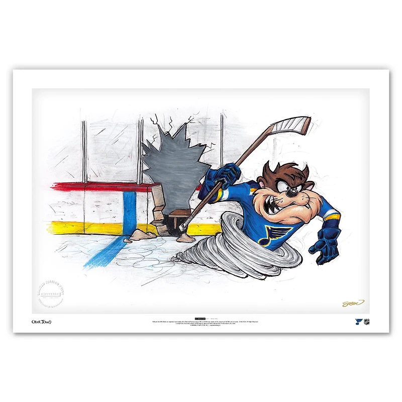 Tasmanian Devil St. Louis Blues 14" x 20" Looney Tunes Fine Art Print - Limited Edition