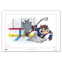 Tasmanian Devil New York Islanders 14" x 20" Looney Tunes Fine Art Print - Limited Edition
