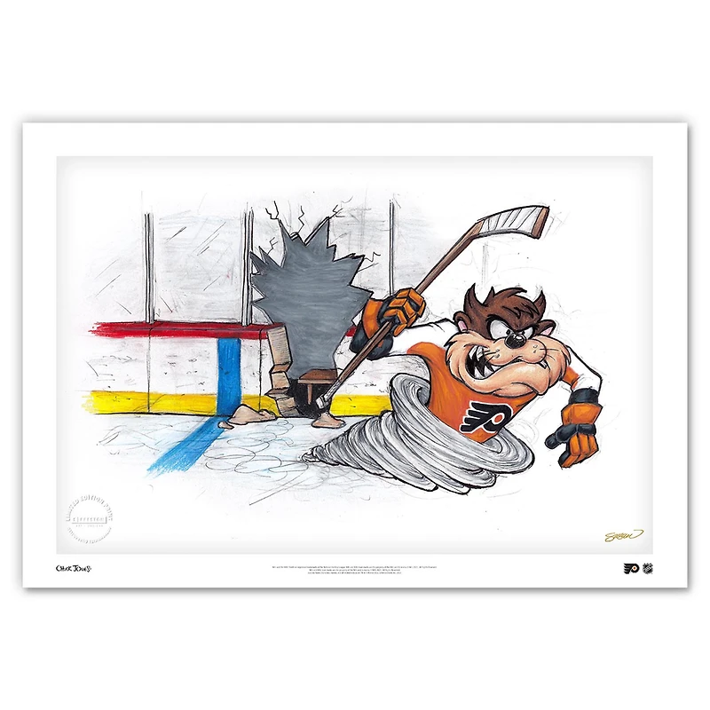 Tasmanian Devil Philadelphia Flyers 24" x 36" Looney Tunes Fine Art Print - Limited Edition