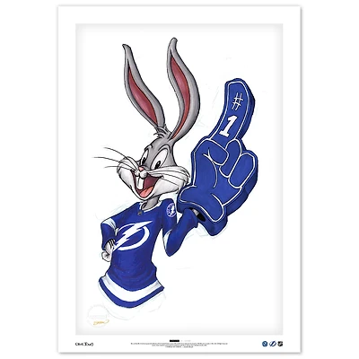 Bugs Bunny Tampa Bay Lightning 24" x 36" Looney Tunes Fine Art Print - Limited Edition