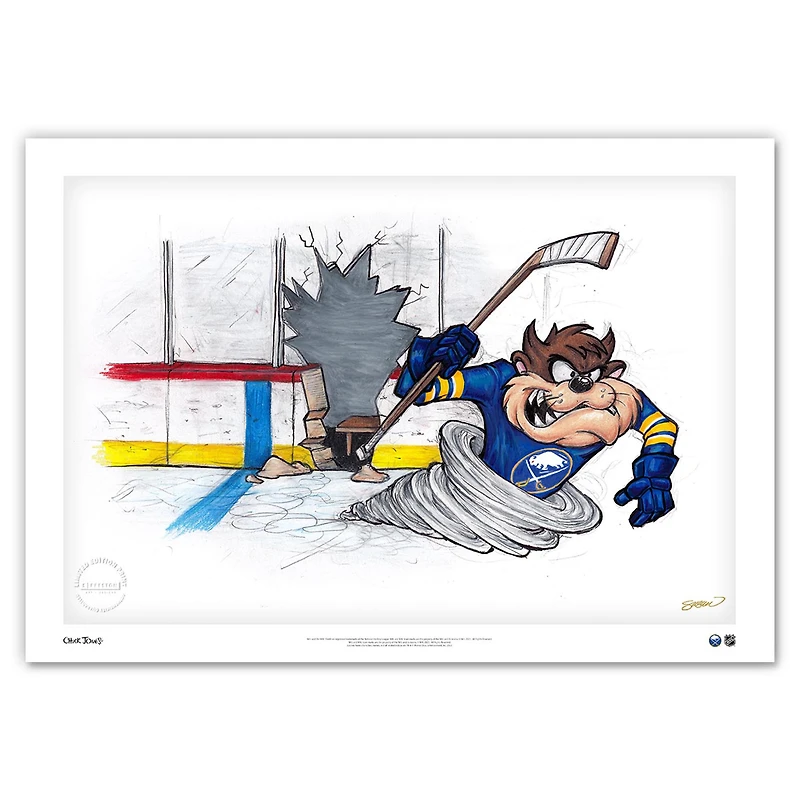 Tasmanian Devil Buffalo Sabres 24" x 36" Looney Tunes Fine Art Print - Limited Edition