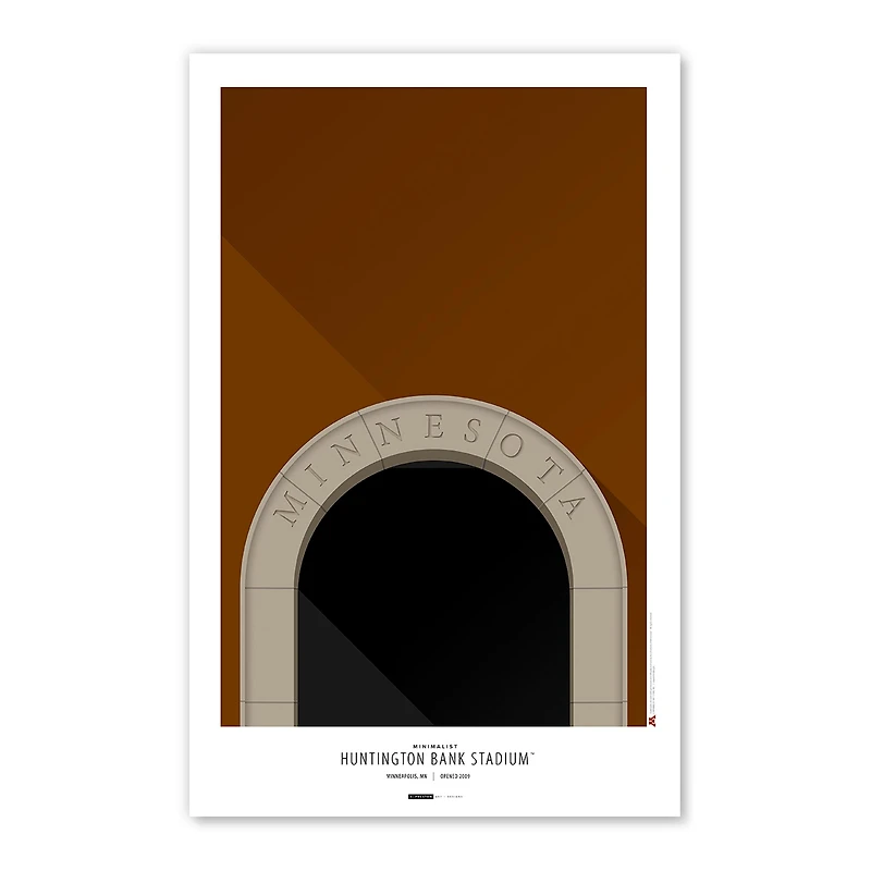 Minnesota Golden Gophers 11" x 17" Minimalist Stadium Poster Print