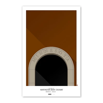 Minnesota Golden Gophers 11" x 17" Minimalist Stadium Poster Print