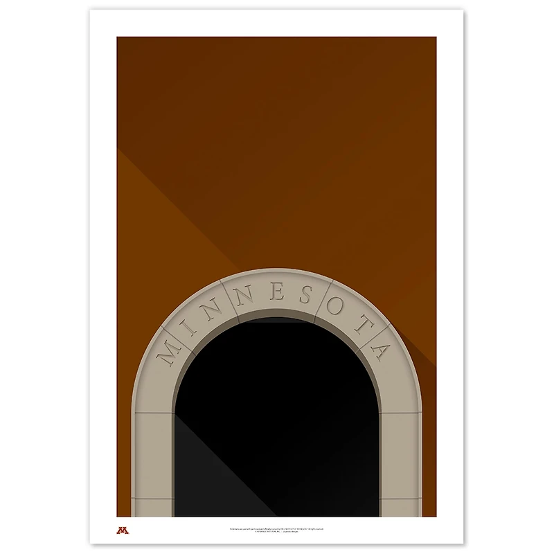 Minnesota Golden Gophers 24" x 36" Minimalist Stadium Fine Art Print