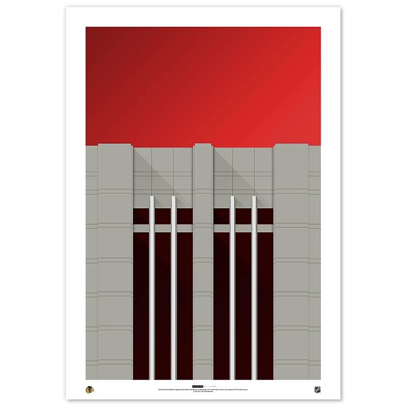 Chicago Blackhawks 24" x 36" Minimalist Stadium Fine Art Print