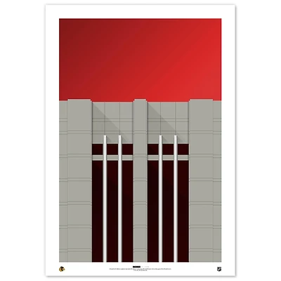Chicago Blackhawks 24" x 36" Minimalist Stadium Fine Art Print