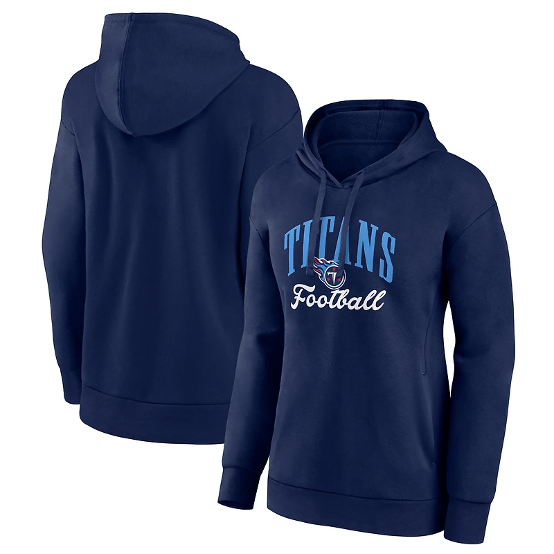 Women's Navy Tennessee Titans Victory Script Pullover Hoodie