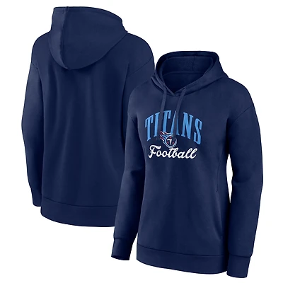 Women's Navy Tennessee Titans Victory Script Pullover Hoodie