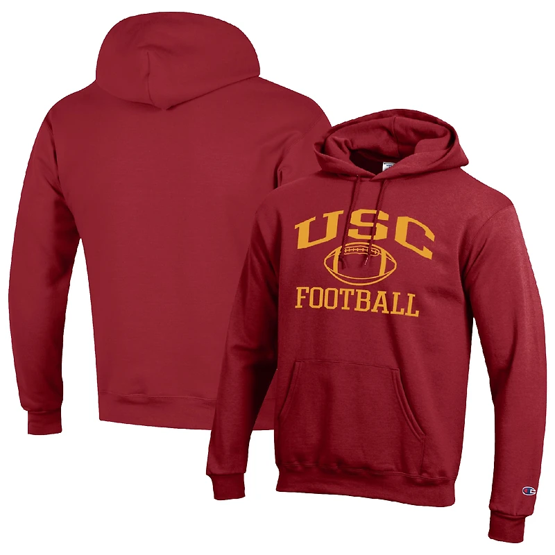 Men's Champion Cardinal USC Trojans Football Icon Pullover Hoodie