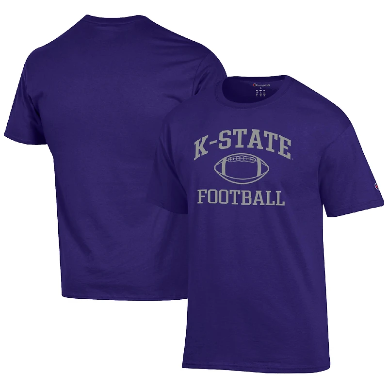 Men's Champion Purple Kansas State Wildcats Football Icon  T-Shirt