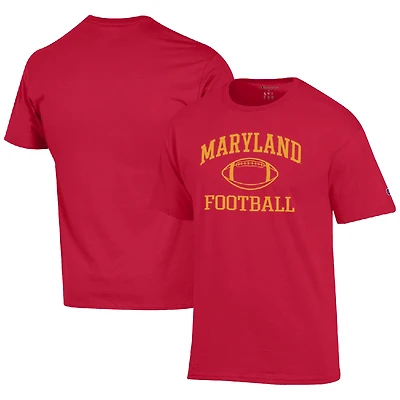 Men's Champion Red Maryland Terrapins Football Icon  T-Shirt