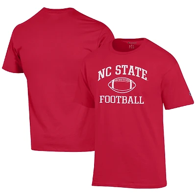Men's Champion Red NC State Wolfpack Football Icon  T-Shirt