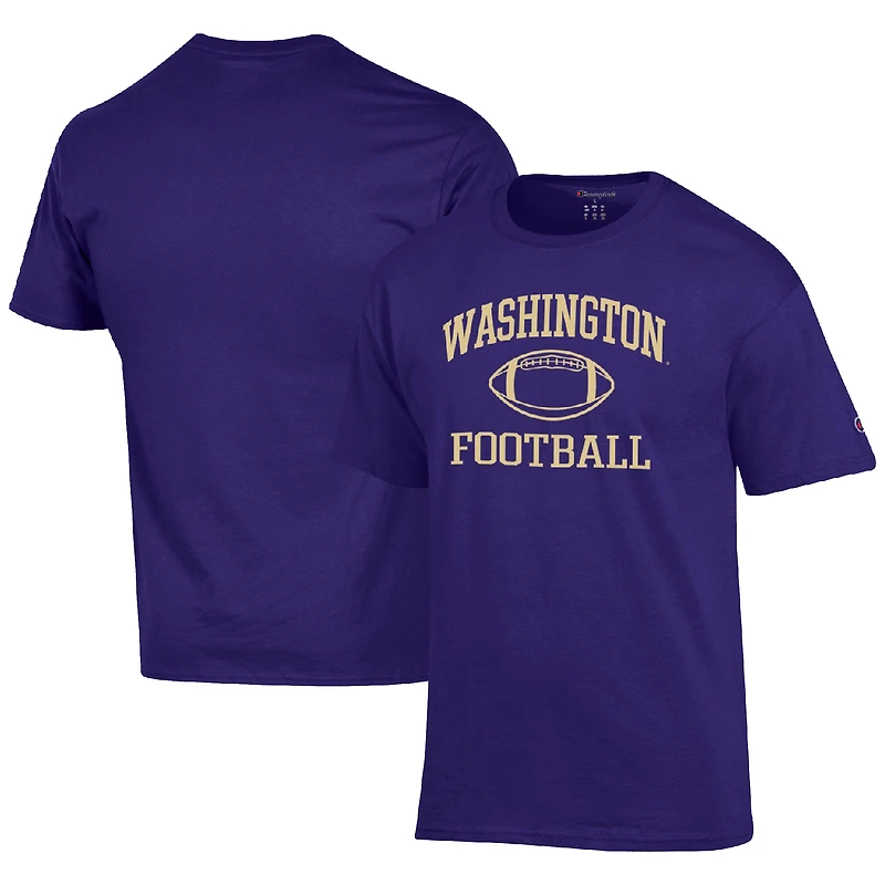 Men's Champion Purple Washington Huskies Football Icon  T-Shirt