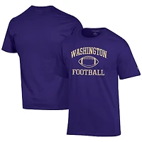 Men's Champion Purple Washington Huskies Football Icon  T-Shirt