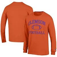 Men's Champion Orange Clemson Tigers Football Icon Long Sleeve T-Shirt