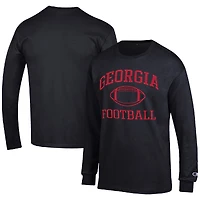 Men's Champion Black Georgia Bulldogs Football Icon Long Sleeve T-Shirt