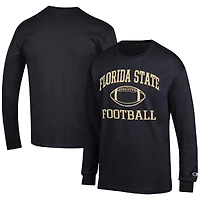 Men's Champion Black Florida State Seminoles Football Icon Long Sleeve T-Shirt