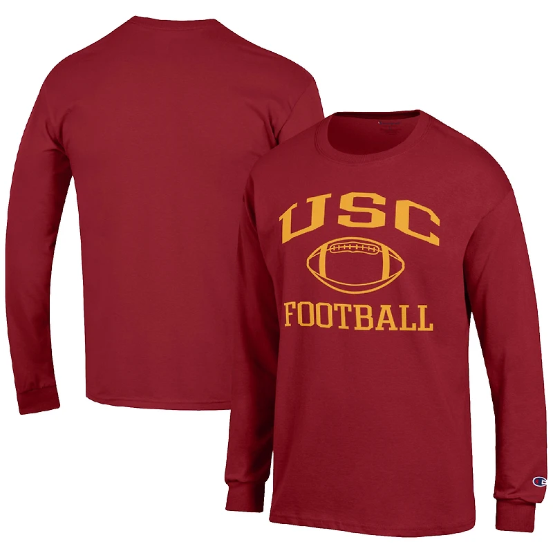 Men's Champion Cardinal USC Trojans Football Icon Long Sleeve T-Shirt