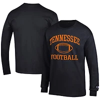 Men's Champion Black Tennessee Volunteers Football Icon Long Sleeve T-Shirt
