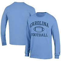 Men's Champion Carolina Blue North Carolina Tar Heels Football Icon Long Sleeve T-Shirt