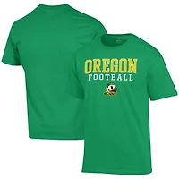 Men's Champion Green Oregon Ducks Football Stack  T-Shirt